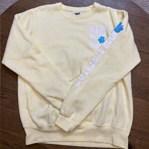 PacSun Soft Yellow Graphic Crewneck Sweater